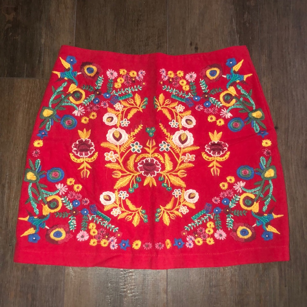 Altar’d State Red Patterned Skirt